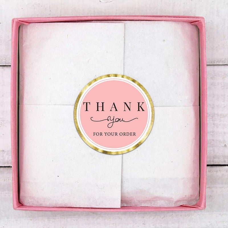 Mr.Mug 500 Thank You for Your Order Stickers  Chic Pink Thank You Stickers for Small Business  Thank You for Your Business Label Stickers  1.4 Inches Thank You Stickers Roll. - Image 3